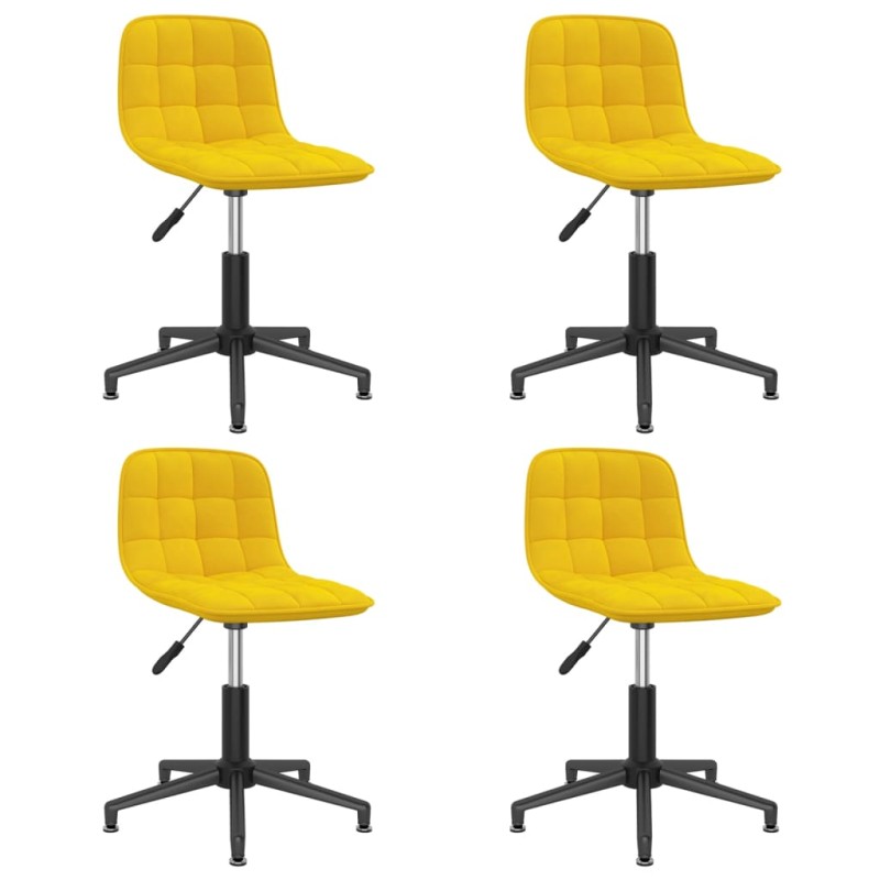 Esszimmerstühle 4 Stk. Drehbar Gelb Samt Esszimmerstühle 4 Stk. Drehbar Gelb Samt