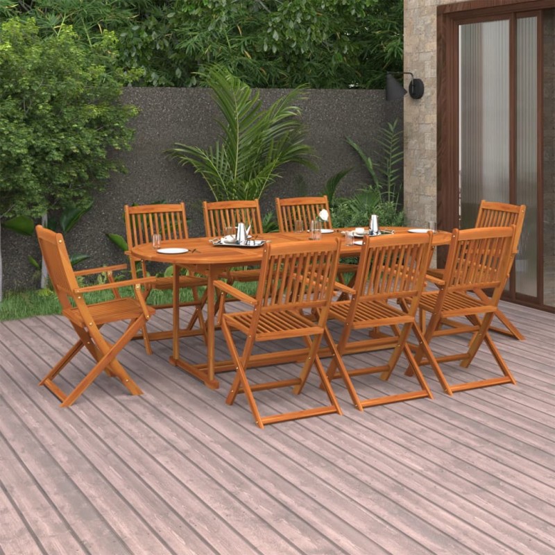 vidaXL 9-tlg. Garten-Essgruppe 220x90x75 cm Massivholz Akazie vidaXL 9-tlg. Garten-Essgruppe 220x90x75 cm Massivholz Akazie