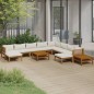 12-tlg. Garten-Lounge-Set mit Creme Kissen Massivholz Akazie 12-tlg. Garten-Lounge-Set mit Creme Kissen Massivholz Akazie