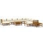 12-tlg. Garten-Lounge-Set mit Creme Kissen Massivholz Akazie 12-tlg. Garten-Lounge-Set mit Creme Kissen Massivholz Akazie