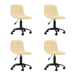 Esszimmerstühle 4 Stk. Drehbar Creme Samt