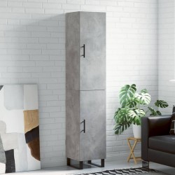 vidaXL Highboard Betongrau 34,5x34x180 cm Holzwerkstoff