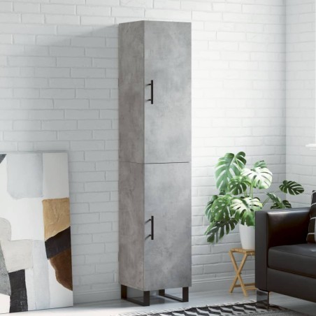 vidaXL Highboard Betongrau 34,5x34x180 cm Holzwerkstoff