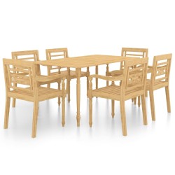 7-tlg. Garten-Essgruppe Massivholz Teak