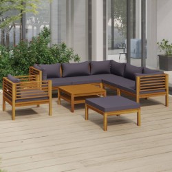 vidaXL 8-tlg. Garten-Lounge-Set mit Auflage Massivholz Akazie