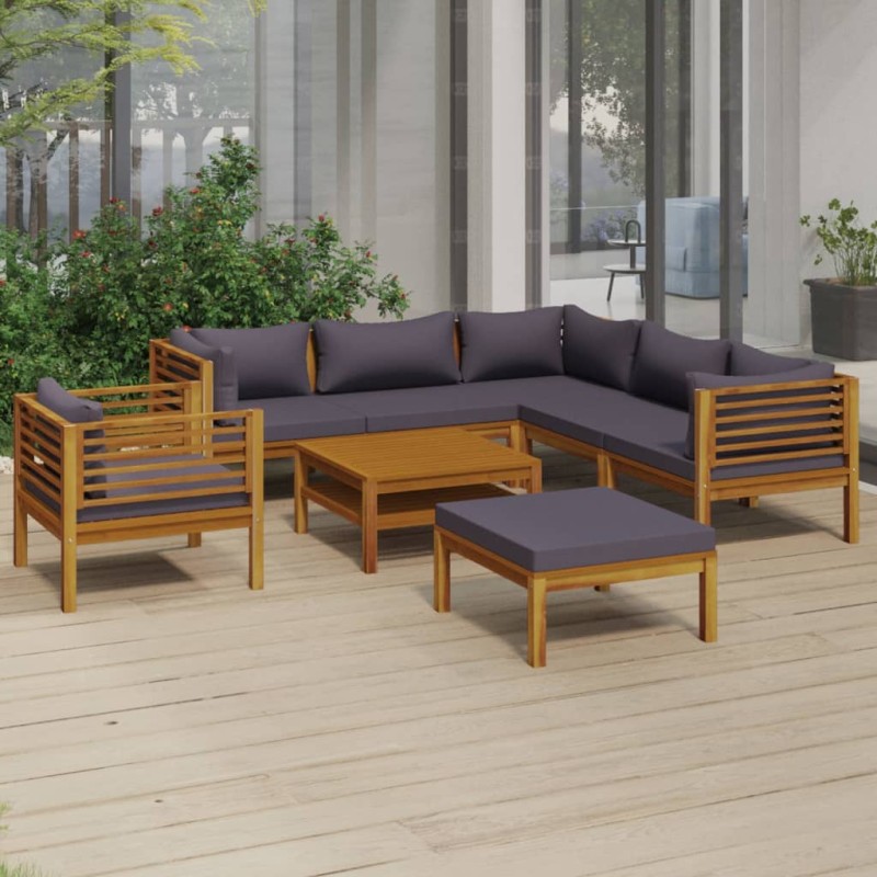 vidaXL 8-tlg. Garten-Lounge-Set mit Auflage Massivholz Akazie vidaXL 8-tlg. Garten-Lounge-Set mit Auflage Massivholz Akazie