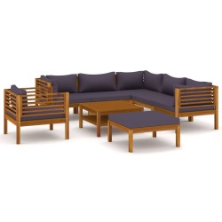 vidaXL 8-tlg. Garten-Lounge-Set mit Auflage Massivholz Akazie