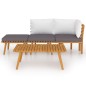 4-tlg. Garten-Lounge-Set mit Kissen Massivholz Akazie 4-tlg. Garten-Lounge-Set mit Kissen Massivholz Akazie