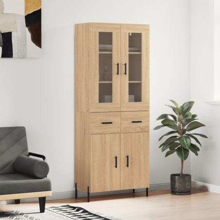 Highboard Sonoma-Eiche 69,5x34x180 cm Holzwerkstoff