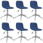 Esszimmerstühle 6 Stk. Drehbar Blau Stoff Esszimmerstühle 6 Stk. Drehbar Blau Stoff