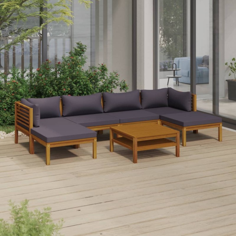 7-tlg. Garten-Lounge-Set mit Auflage Massivholz Akazie 7-tlg. Garten-Lounge-Set mit Auflage Massivholz Akazie