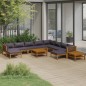 vidaXL 12-tlg. Garten-Lounge-Set mit Auflage Massivholz Akazie vidaXL 12-tlg. Garten-Lounge-Set mit Auflage Massivholz Akazie