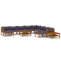 vidaXL 12-tlg. Garten-Lounge-Set mit Auflage Massivholz Akazie