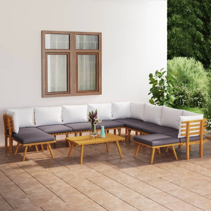 vidaXL 11-tlg. Garten-Lounge-Set mit Kissen Massivholz Akazie vidaXL 11-tlg. Garten-Lounge-Set mit Kissen Massivholz Akazie