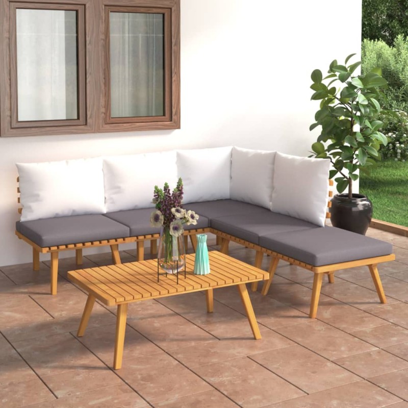 vidaXL 6-tlg. Garten-Lounge-Set mit Kissen Massivholz Akazie vidaXL 6-tlg. Garten-Lounge-Set mit Kissen Massivholz Akazie