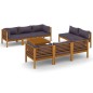 9-tlg. Garten-Lounge-Set mit Kissen Massivholz Akazie 9-tlg. Garten-Lounge-Set mit Kissen Massivholz Akazie