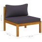 9-tlg. Garten-Lounge-Set mit Kissen Massivholz Akazie 9-tlg. Garten-Lounge-Set mit Kissen Massivholz Akazie