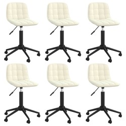 Esszimmerstühle 6 Stk. Drehbar Creme Samt