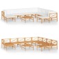 11-tlg. Garten-Lounge-Set mit Creme Kissen Massivholz Teak 11-tlg. Garten-Lounge-Set mit Creme Kissen Massivholz Teak