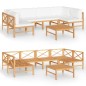 7-tlg. Garten-Lounge-Set mit Creme Kissen Massivholz Teak 7-tlg. Garten-Lounge-Set mit Creme Kissen Massivholz Teak