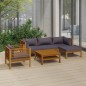 vidaXL 6-tlg. Garten-Lounge-Set mit Auflage Massivholz Akazie vidaXL 6-tlg. Garten-Lounge-Set mit Auflage Massivholz Akazie