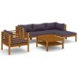 vidaXL 6-tlg. Garten-Lounge-Set mit Auflage Massivholz Akazie vidaXL 6-tlg. Garten-Lounge-Set mit Auflage Massivholz Akazie