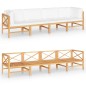 4-Sitzer-Gartensofa mit Creme Kissen Massivholz Teak 4-Sitzer-Gartensofa mit Creme Kissen Massivholz Teak