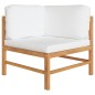 4-Sitzer-Gartensofa mit Creme Kissen Massivholz Teak 4-Sitzer-Gartensofa mit Creme Kissen Massivholz Teak