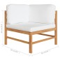 4-Sitzer-Gartensofa mit Creme Kissen Massivholz Teak 4-Sitzer-Gartensofa mit Creme Kissen Massivholz Teak