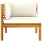4-Sitzer-Gartensofa mit Creme Kissen Massivholz Akazie 4-Sitzer-Gartensofa mit Creme Kissen Massivholz Akazie
