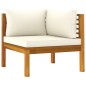 4-Sitzer-Gartensofa mit Creme Kissen Massivholz Akazie 4-Sitzer-Gartensofa mit Creme Kissen Massivholz Akazie