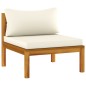4-Sitzer-Gartensofa mit Creme Kissen Massivholz Akazie 4-Sitzer-Gartensofa mit Creme Kissen Massivholz Akazie