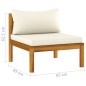 4-Sitzer-Gartensofa mit Creme Kissen Massivholz Akazie 4-Sitzer-Gartensofa mit Creme Kissen Massivholz Akazie