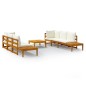 5-tlg. Garten-Lounge-Set mit Cremeweißen Kissen Akazienholz 5-tlg. Garten-Lounge-Set mit Cremeweißen Kissen Akazienholz