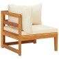 5-tlg. Garten-Lounge-Set mit Cremeweißen Kissen Akazienholz 5-tlg. Garten-Lounge-Set mit Cremeweißen Kissen Akazienholz
