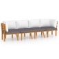 4-tlg. Garten-Lounge-Set mit Kissen Massivholz Akazie 4-tlg. Garten-Lounge-Set mit Kissen Massivholz Akazie