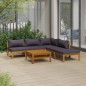 6-tlg. Garten-Lounge-Set mit Auflage Massivholz Akazie 6-tlg. Garten-Lounge-Set mit Auflage Massivholz Akazie