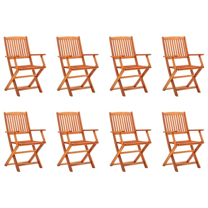 vidaXL Klappbare Gartenstühle 8 Stk. Massivholz Eukalyptus vidaXL Klappbare Gartenstühle 8 Stk. Massivholz Eukalyptus