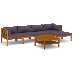vidaXL 6-tlg. Garten-Lounge-Set mit Auflage Massivholz Akazie