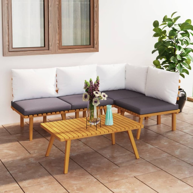 5-tlg. Garten-Lounge-Set mit Kissen Massivholz Akazie 5-tlg. Garten-Lounge-Set mit Kissen Massivholz Akazie