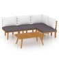 5-tlg. Garten-Lounge-Set mit Kissen Massivholz Akazie 5-tlg. Garten-Lounge-Set mit Kissen Massivholz Akazie