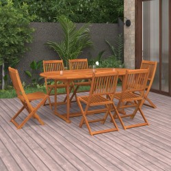 vidaXL 7-tlg. Garten-Essgruppe Massivholz Akazie