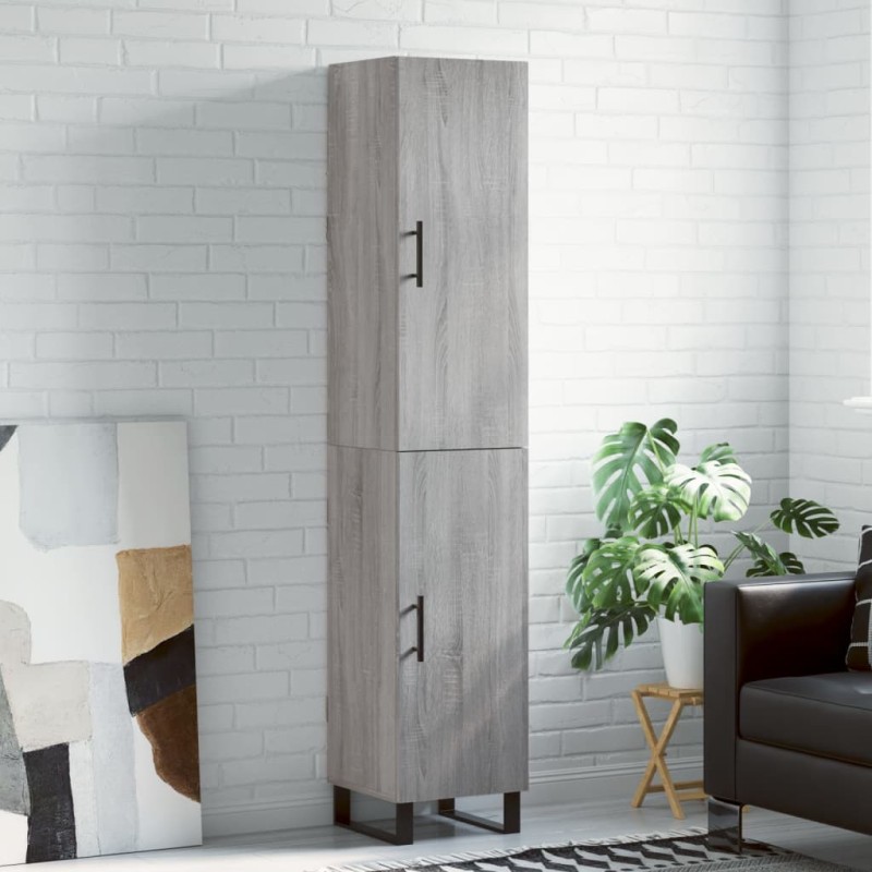 vidaXL Highboard Grau Sonoma 34,5x34x180 cm Holzwerkstoff vidaXL Highboard Grau Sonoma 34,5x34x180 cm Holzwerkstoff