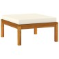 3-tlg. Garten-Lounge-Set mit Creme Kissen Massivholz Akazie 3-tlg. Garten-Lounge-Set mit Creme Kissen Massivholz Akazie