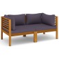 vidaXL 2-Sitzer-Gartensofa mit Kissen Massivholz Akazie vidaXL 2-Sitzer-Gartensofa mit Kissen Massivholz Akazie