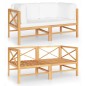 2-Sitzer-Gartensofa mit Creme Kissen Massivholz Teak 2-Sitzer-Gartensofa mit Creme Kissen Massivholz Teak
