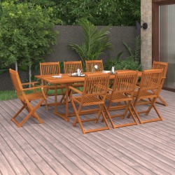 9-tlg. Garten-Essgruppe Massivholz Akazie