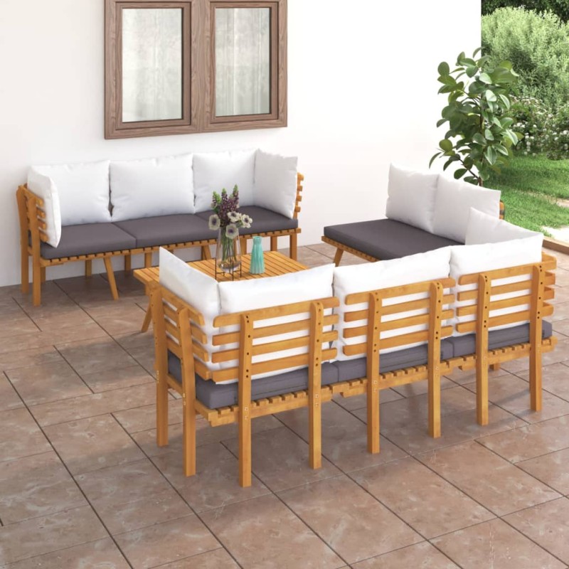 8-tlg. Garten-Lounge-Set mit Kissen Massivholz Akazie 8-tlg. Garten-Lounge-Set mit Kissen Massivholz Akazie