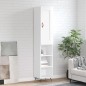 vidaXL Highboard Hochglanz-Weiß 34,5x34x180 cm Holzwerkstoff vidaXL Highboard Hochglanz-Weiß 34,5x34x180 cm Holzwerkstoff