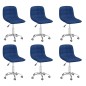 Esszimmerstühle 6 Stk. Drehbar Blau Stoff Esszimmerstühle 6 Stk. Drehbar Blau Stoff